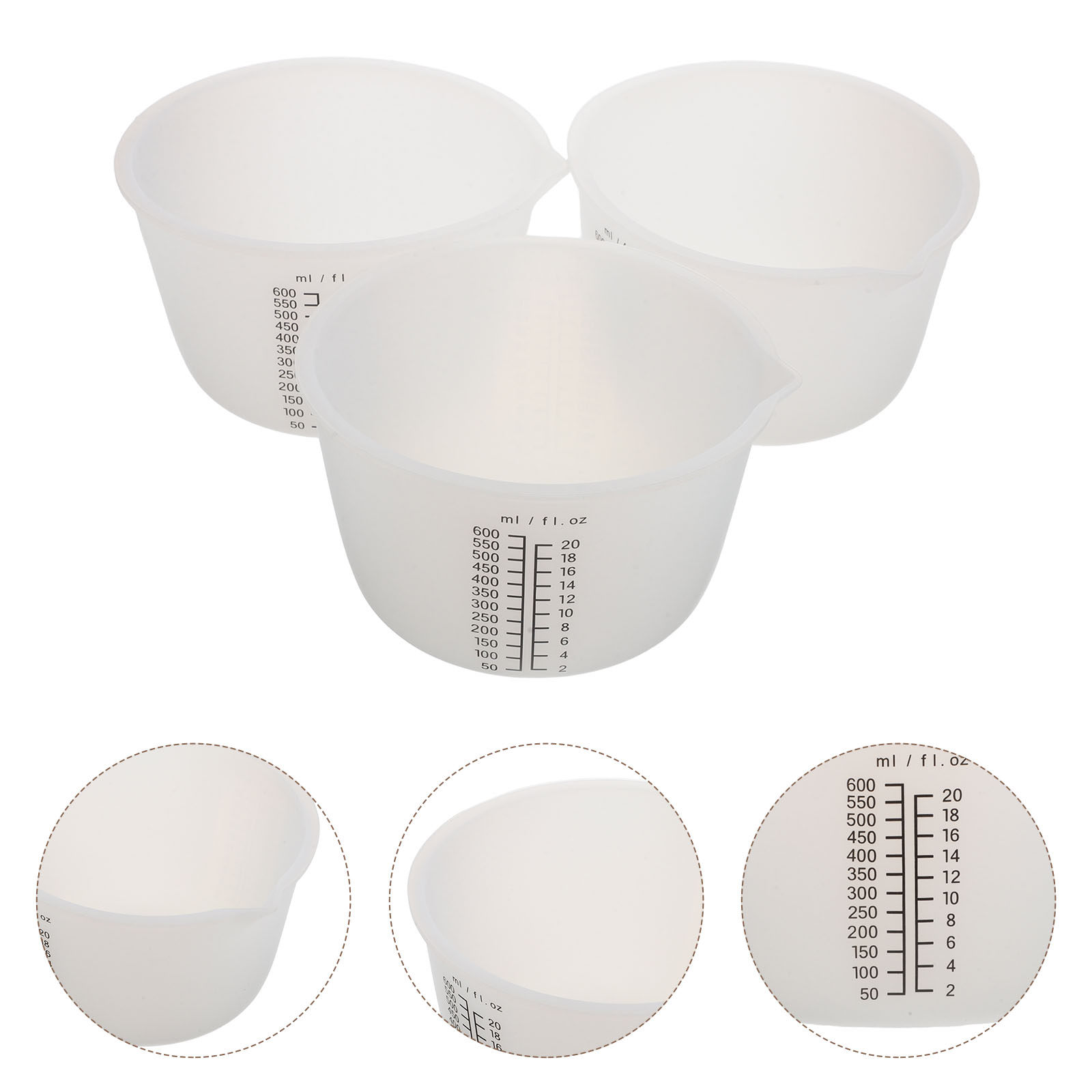 Mixing Cup Silicone - 3 Pezzi di Bicchieri in Silicone