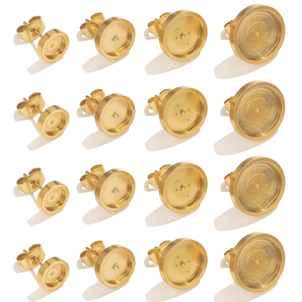 Resin Craft Projects - 10 pz Acciaio Inossidabile Oro Orecchino